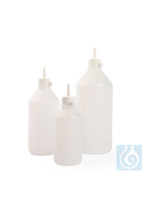 Bottles dispenser 1000 ml, HDPE, screw cap and cap for tip, Ø 90 x H 222 mm Bottles dispenser...